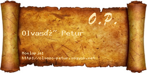 Olvasó Petur névjegykártya